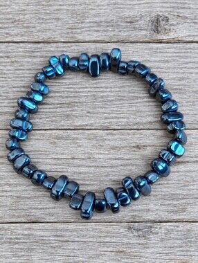 Hematite Beaded Stretch Bracelet | Handmade